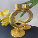 Pair of moon and gold candlesticks