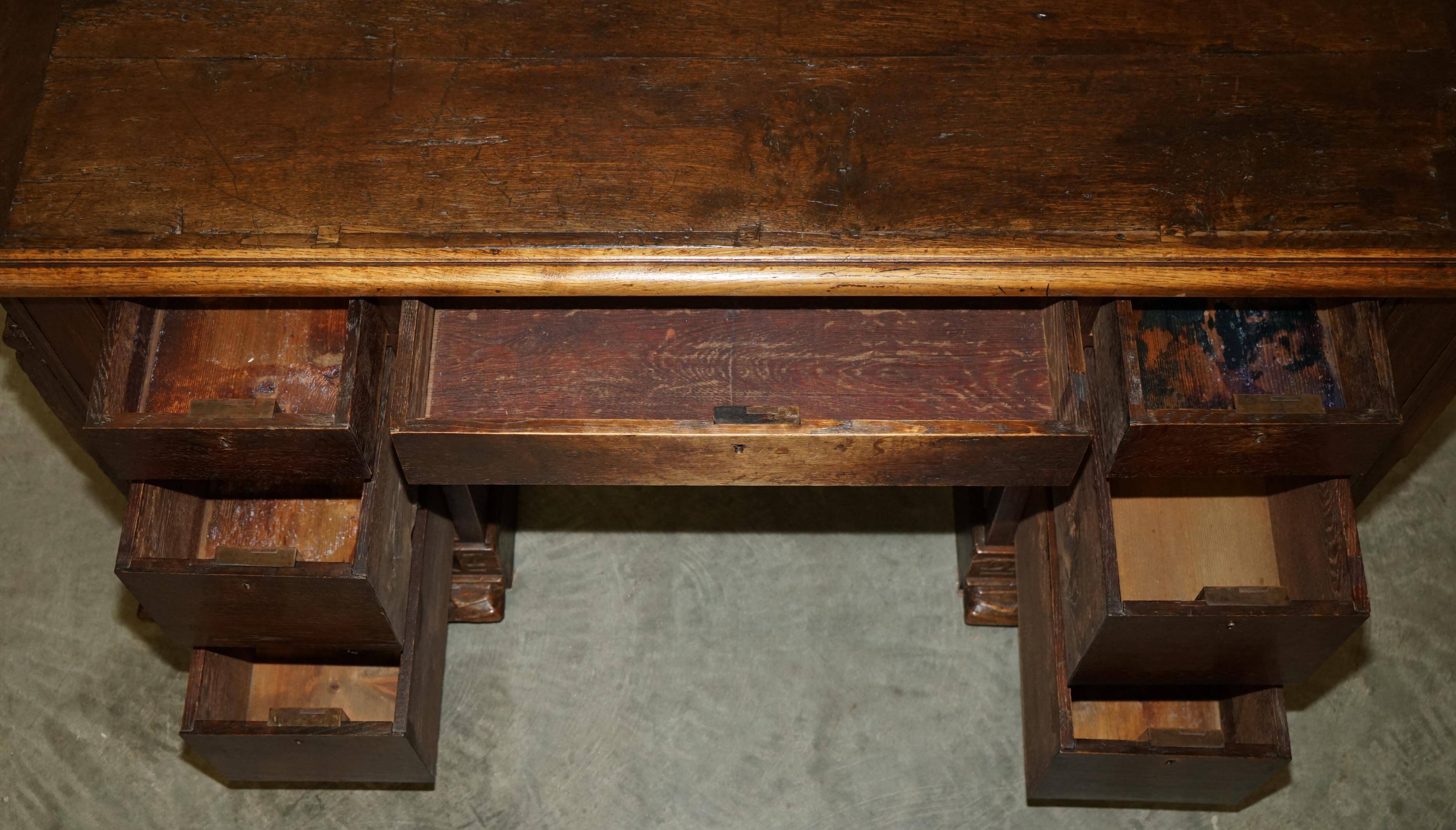 Cassone Bureau Italian Hand-Carved 16th Century