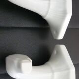 Set of 4 coat hooks, antique porcelain coat rack, art deco circa 1920