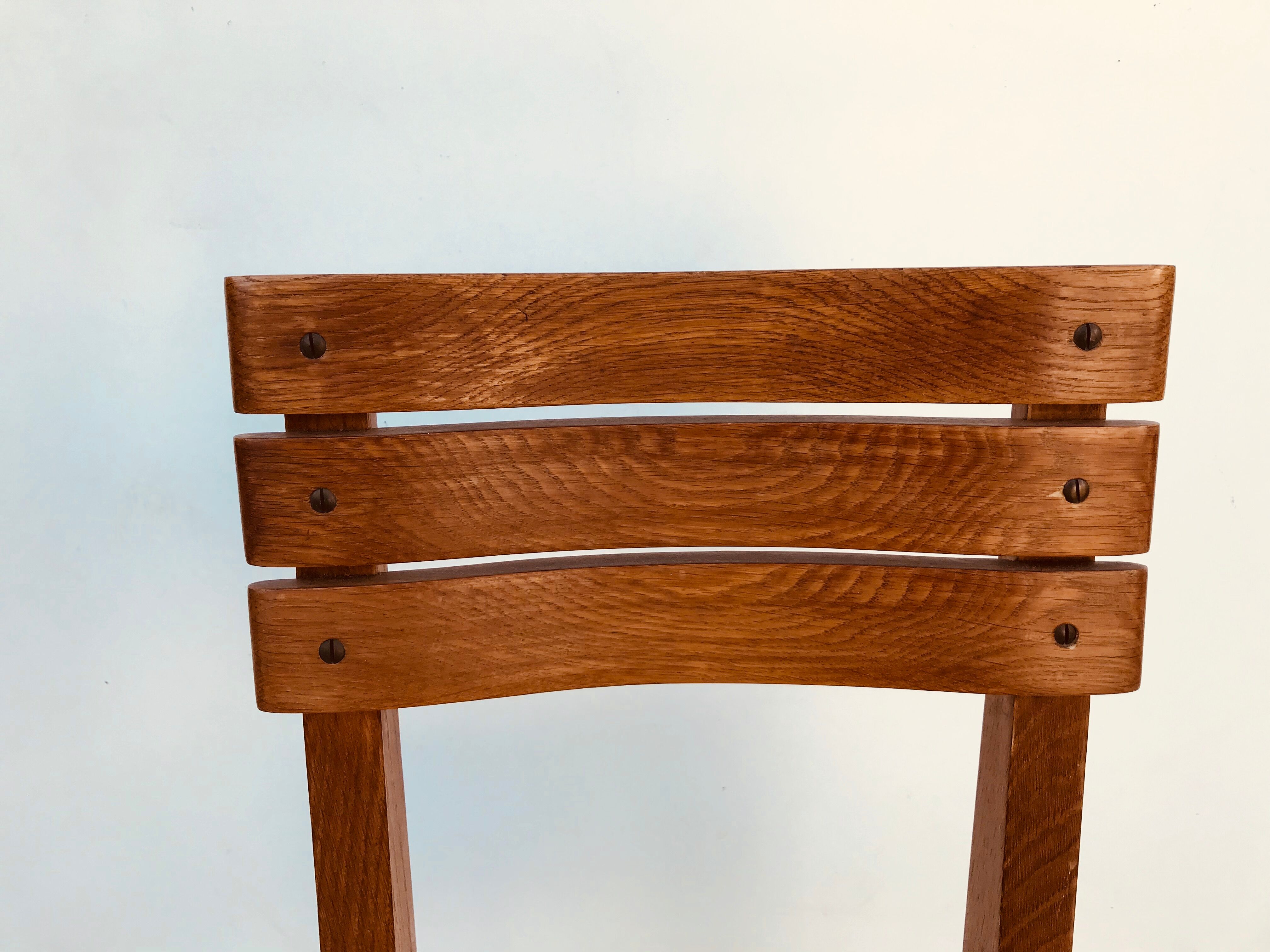 Suite of 6 oak chairs 1960