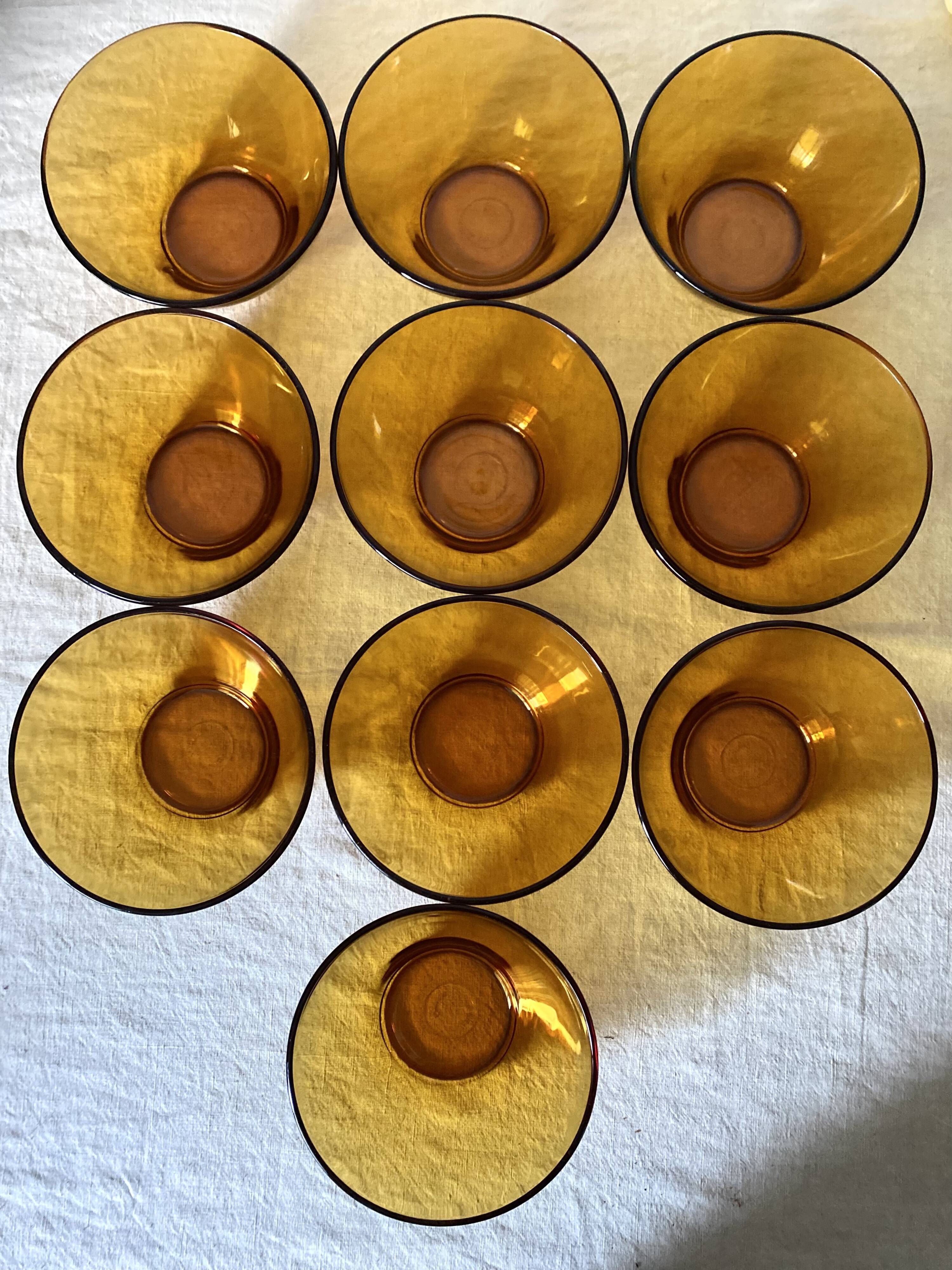 Bols Arcopal en verre ambré