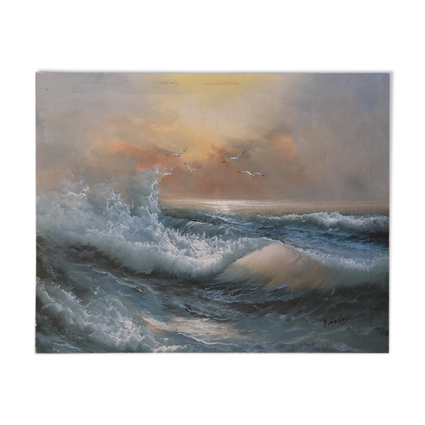 Oil on canvas sea