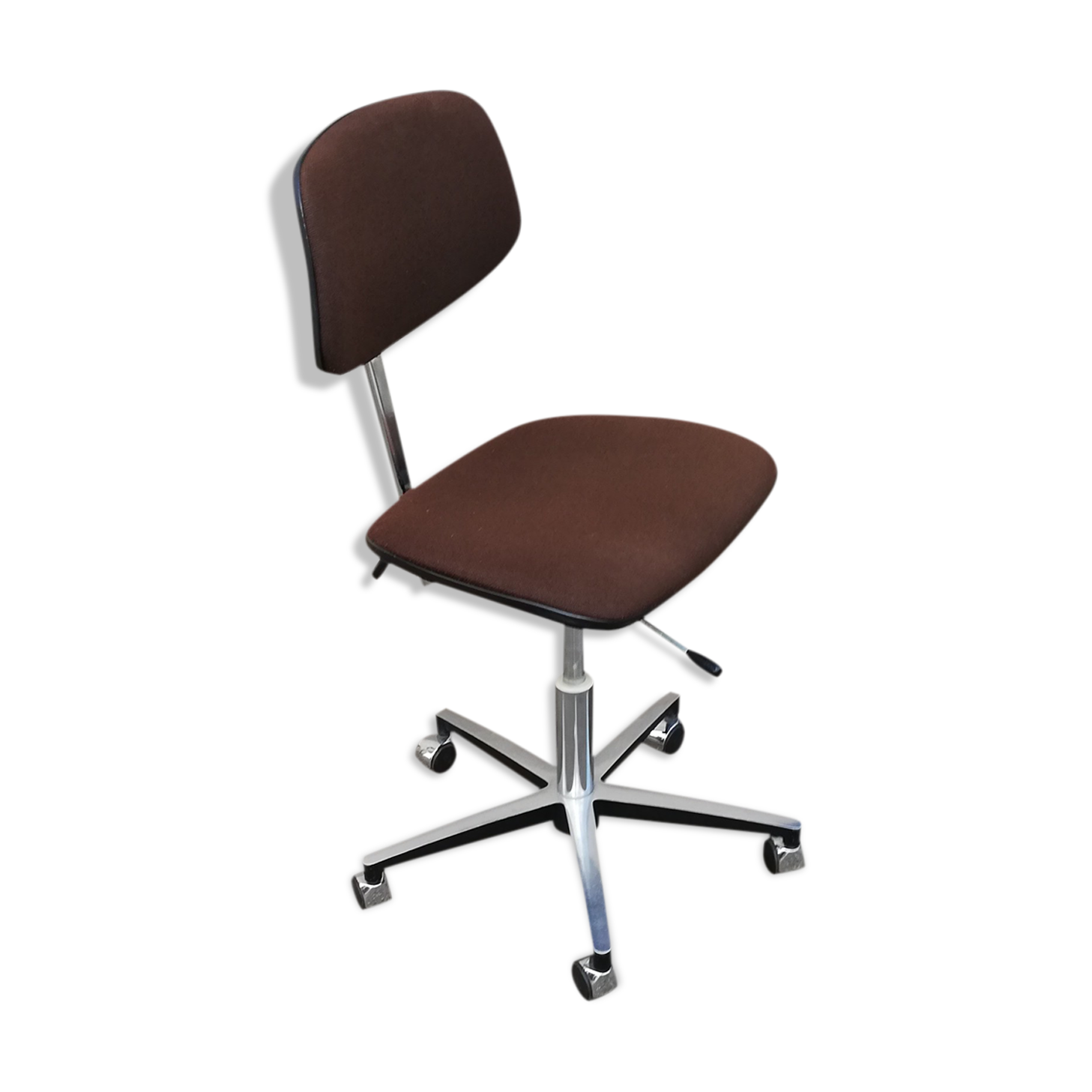 Vintage office armchair brown fabric