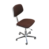 Vintage office armchair brown fabric