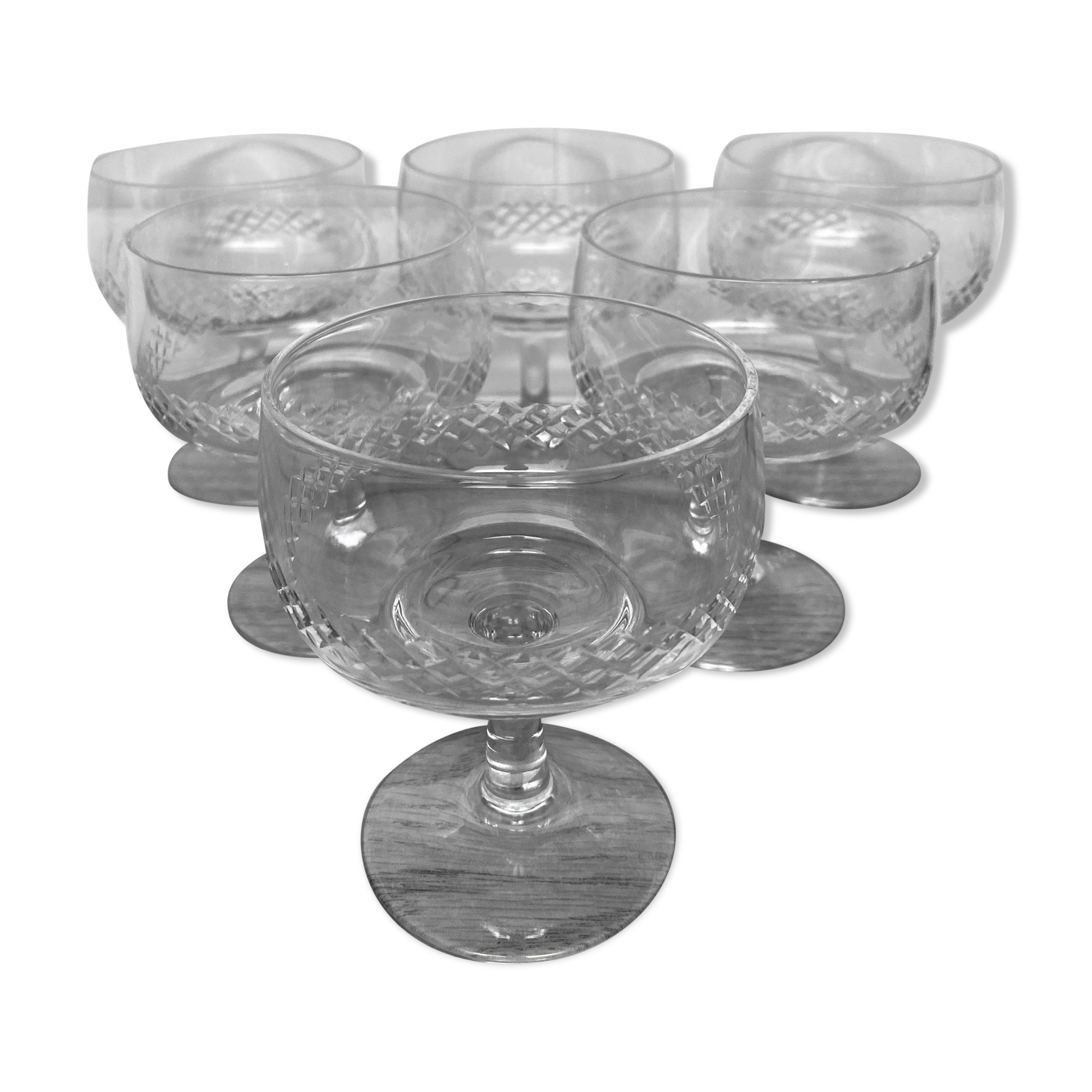 Set of 6 Rupel crystal cups