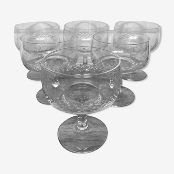 Set de 6 coupes en cristal Rupel