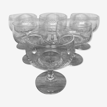 Set of 6 Rupel crystal cups