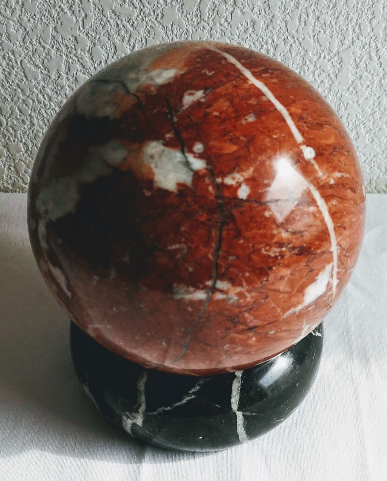 Paper press ball and marble ashtray