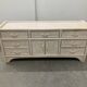 Buffet blanc en rotin/bambou tissé, années 70