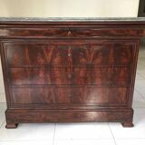 Commode XIXe Louis Philippe marbre sainte anne et noyer