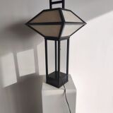 Japanese lamp in black lacquered wood and rice paper H:75cm