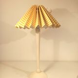 Vintage striped yellow white table lamp 1960s