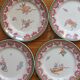 4 polychrome ironstone dessert plates, "Chinese" model, U&C Sarreguemines