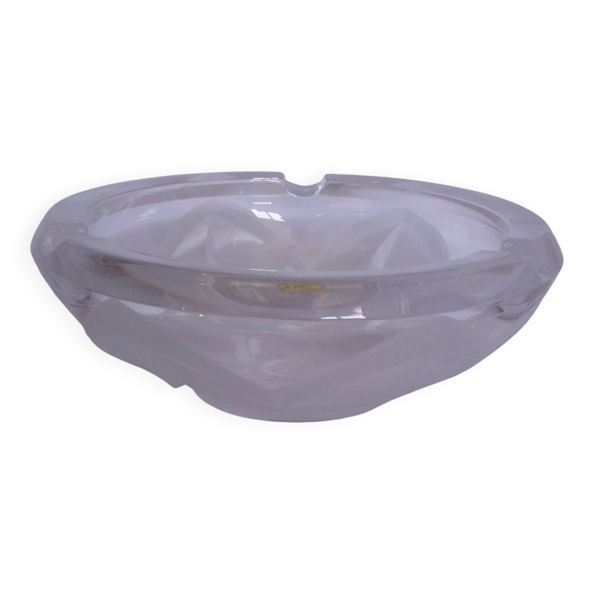 Crystal ashtray, flower shape, water lily J.G. Durand, Cristal d’Arques