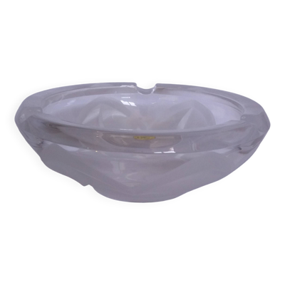 Cendrier en cristal, forme fleur, nénuphar J.G. Durand, Cristal d’Arques