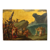 18th-century Italian panel painting, the Crossing of the Jordan