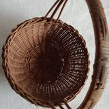 Old basket in braided wicker