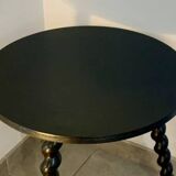 Guéridon, table d'appoint en bois noir