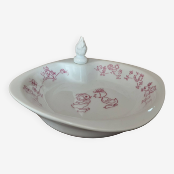 Old children's warming plate. Tuileries porcelain