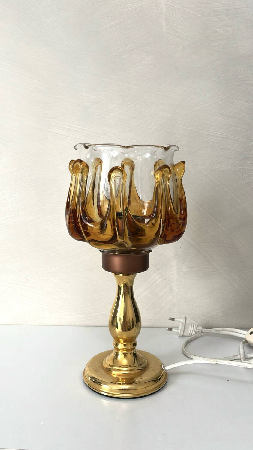 Lampe en verre Oberglass, Vienne années 70