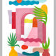 Original Collage The Pink Door