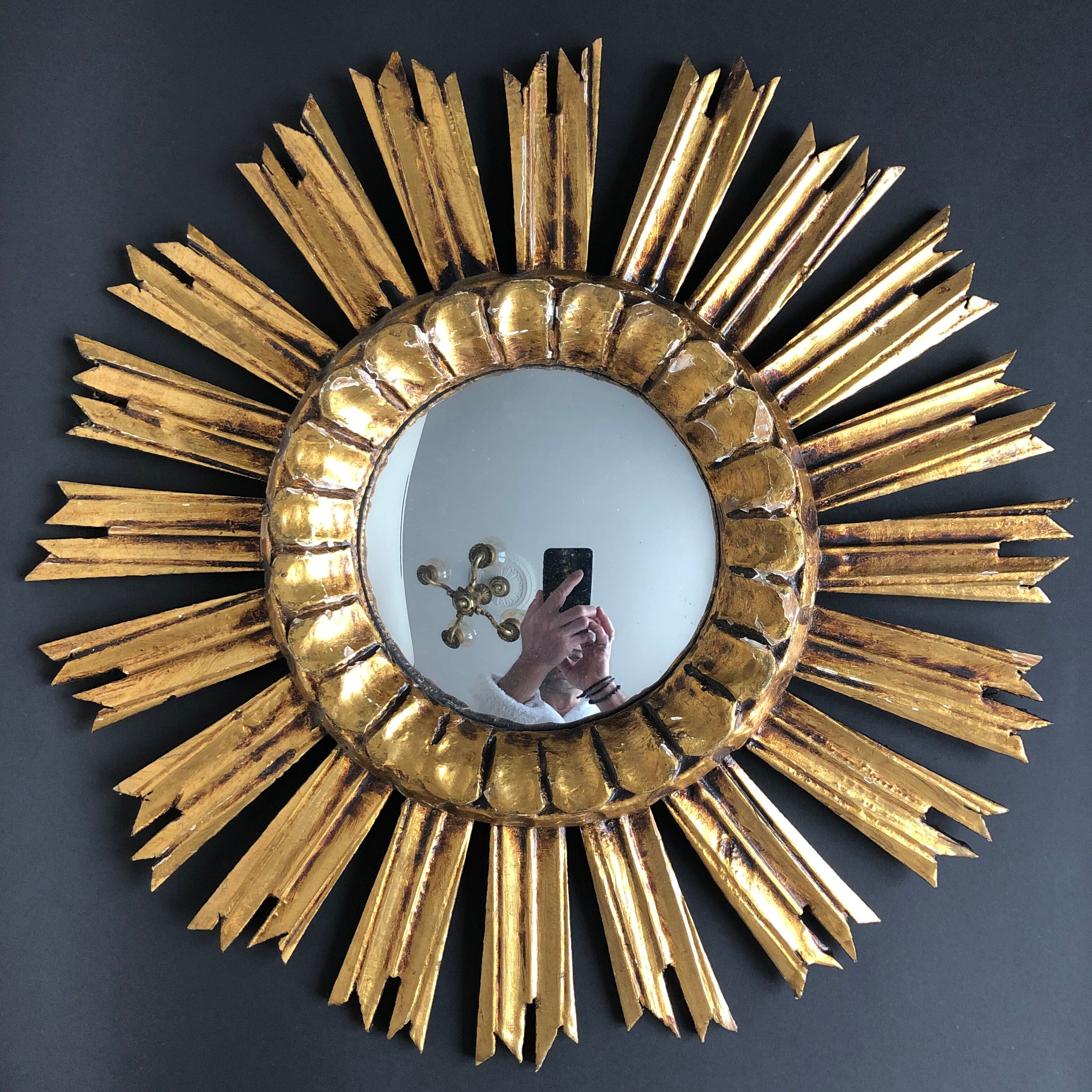Miroir soleil oeil de sorcière diamètre 44 cm