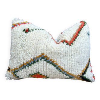 Housse de coussin berbère marocaine Azilal aux motifs colorés 60x40cm