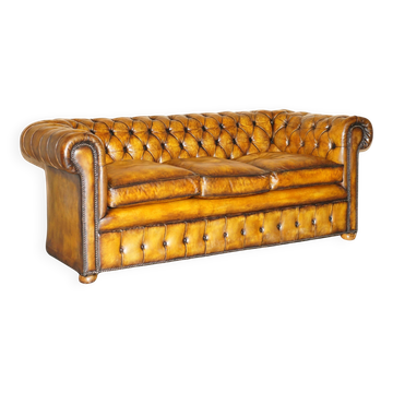 Restored vintage leather Chesterfield sofa