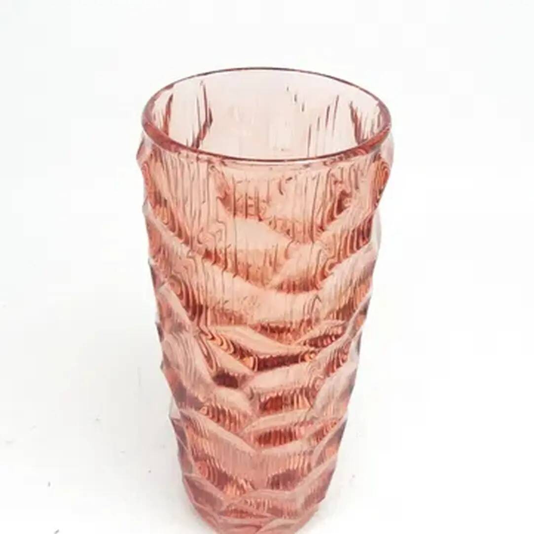 Vase Okulus, moderne du milieu du siècle, en verre transparent, Ząbkowice, Pologne, années 1970.