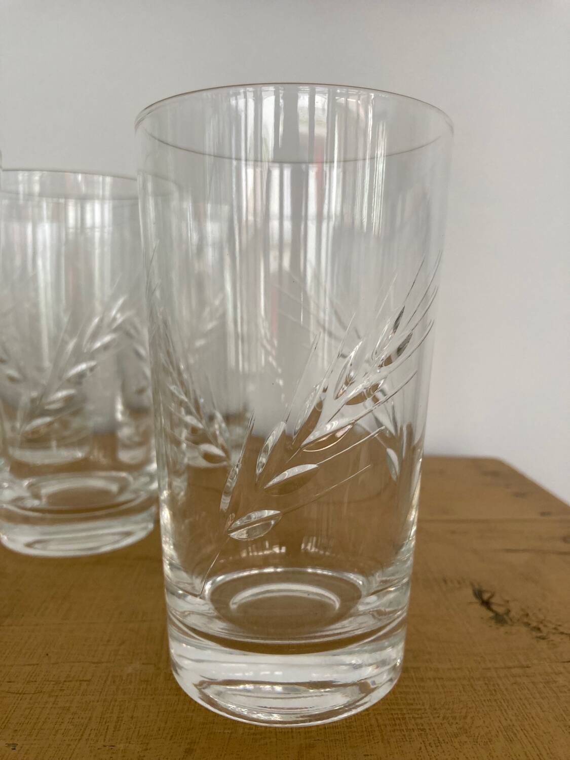 Set of 10 cut crystal orangeade glasses