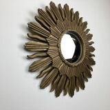 Miroir vintage doré sunburst