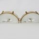 Large pair of half-moon wall lights in brass and glass maison zonca