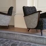 1/2 very beautiful original chairs from the 1950s wings of bald mice