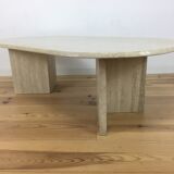 Oval coffee table in travertine