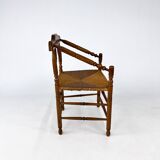 Chaise Antique en Chêne et Jonc, Pays-Bas, 1930s