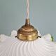 Art Deco suspension in white opaline with a scalloped design, 1920-30.