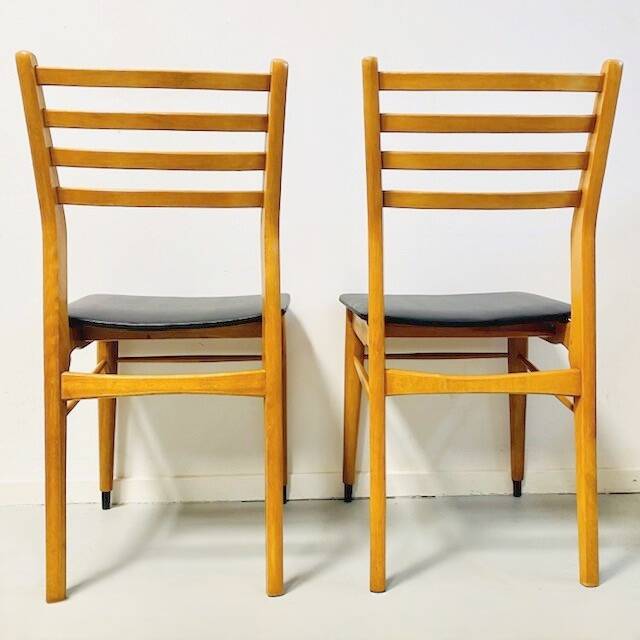 Mid-century Danish Design Dining Room Chairs set Black