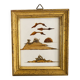 Wabi sabi wood and leaf board, gold leaf wood frame