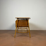 Vintage desk in bamboo and rattan