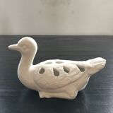 Canard pique fleurs blanc