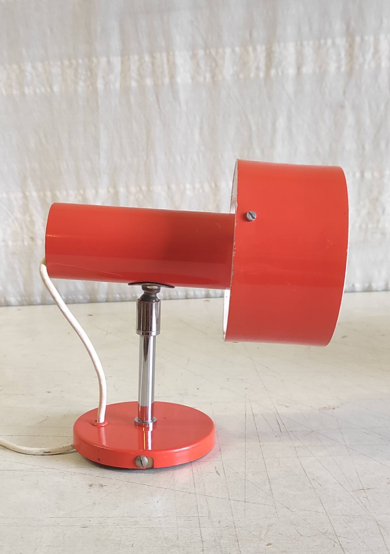Orange metal wall light by Delmas - 1960s/70s