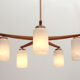 1960s ceiling light walnut opaline glass