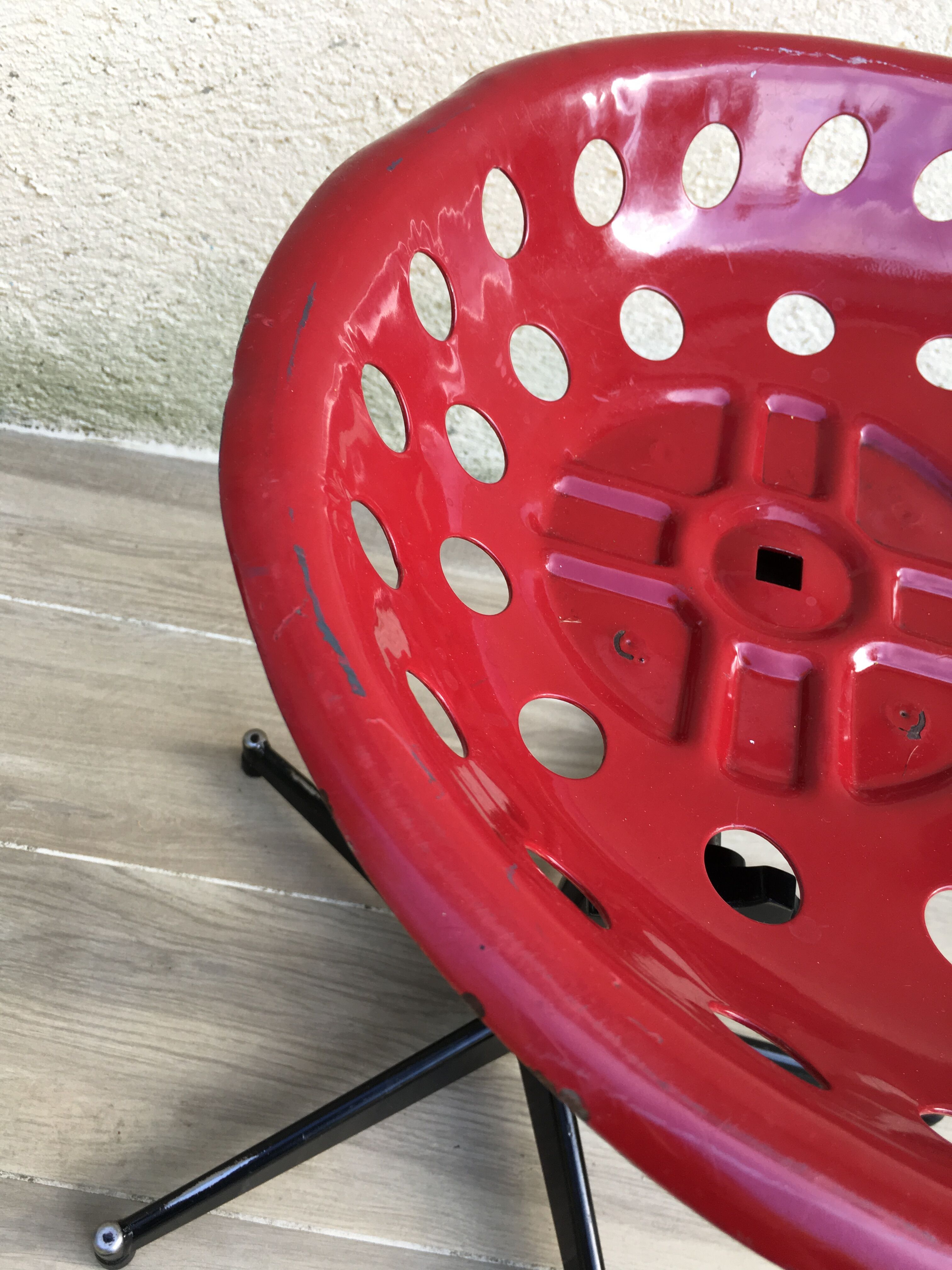 Vintage high stool sitting tractor