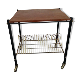 Desserte a roulettes porte vinyles 1950/1960