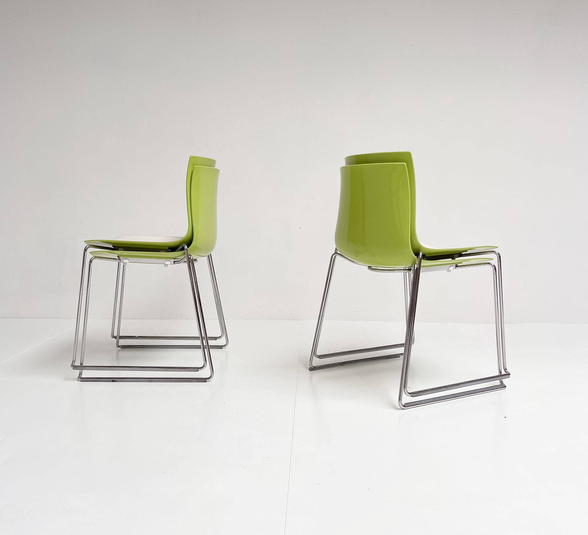 Set of 4 Katifa design chair by Arper, after 2000