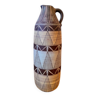 Ceramic pitcher 1960, signed VBM geometric