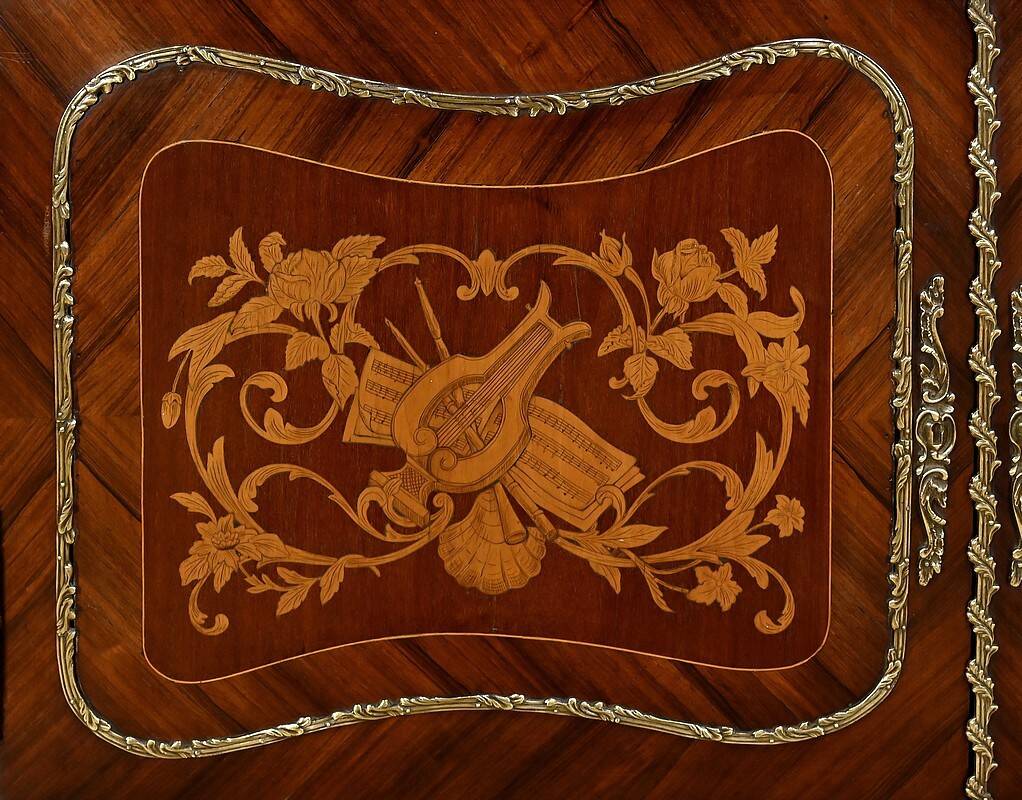 Library Two-Body in Rosewood and Marquetry, Louis XV style – End