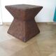 Side table - woven rattan - colonial style - vintage hourglass shape