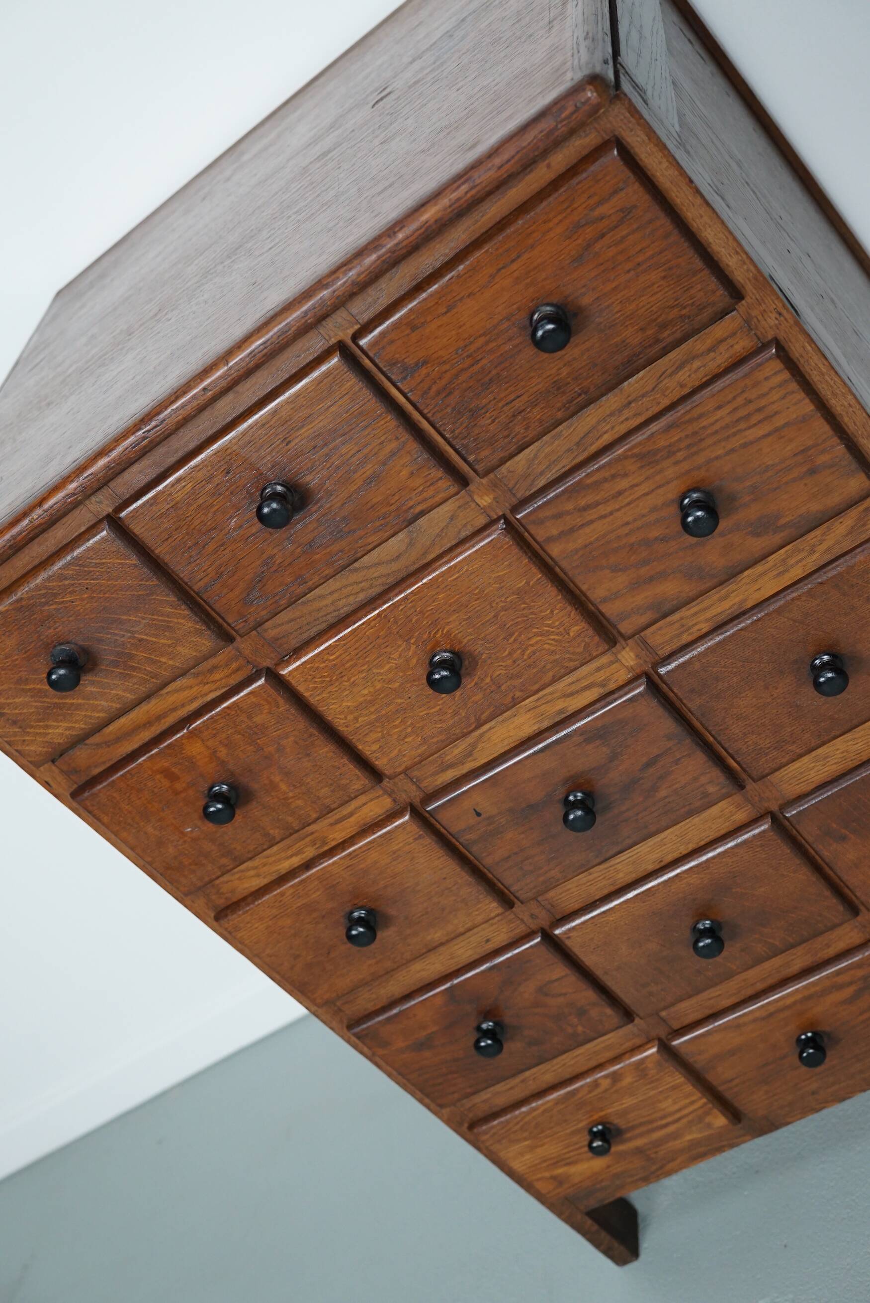 Dutch Oak Apothecary / Barber Cabinet, Early 20th Century