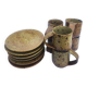 Cups + sandstone saucer by Puisaye Gaudry